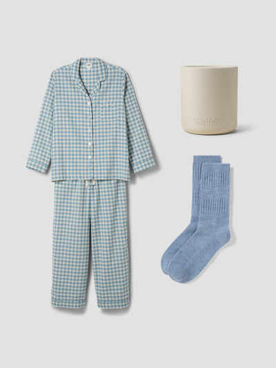 Luxury Coziness: Warm Blue Lovely Linen PJ Bundle