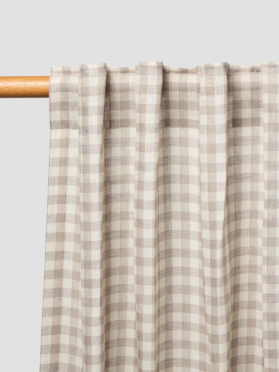 Gingham Linen Blend Curtains