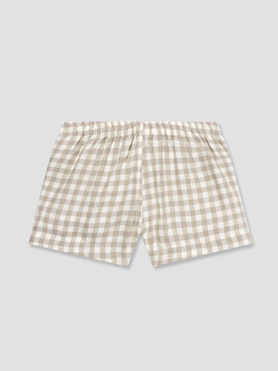 Mushroom Gingham Pajama Shorts Set