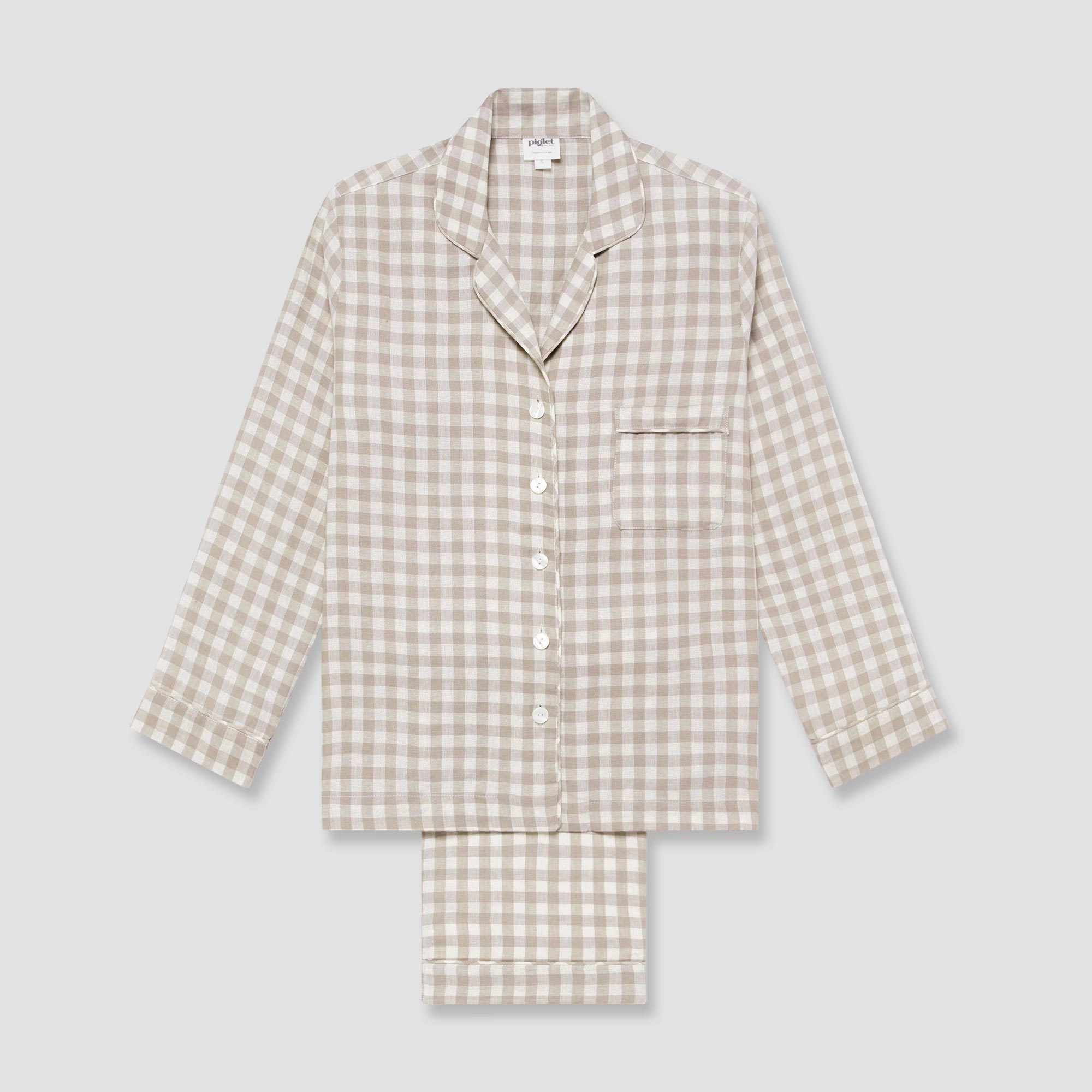 Mushroom Gingham Pajama Set