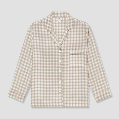 Mushroom Gingham Pajama Shirt - alternate image