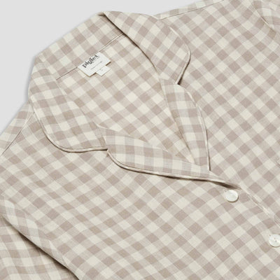 Mushroom Gingham Pajama Shirt