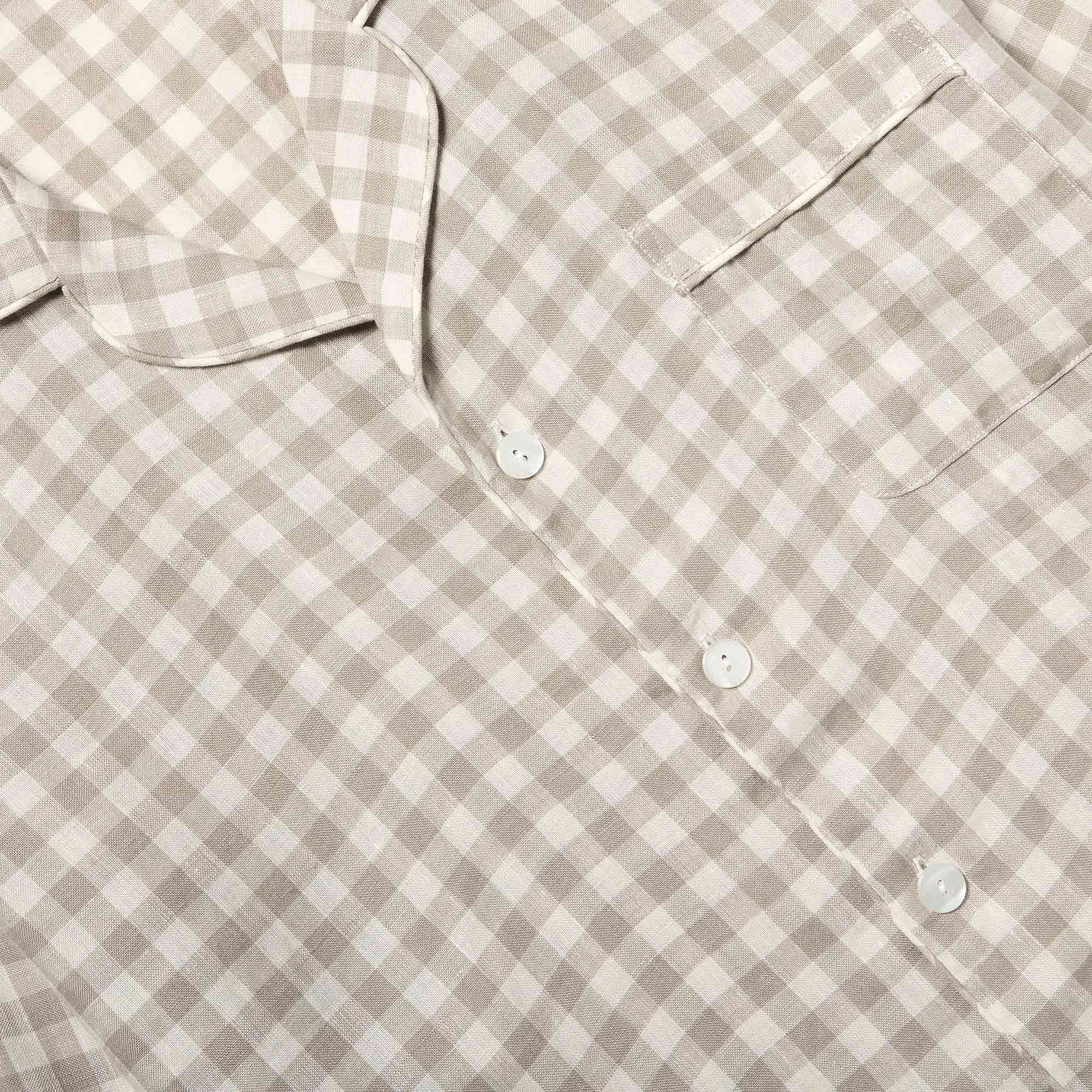 Men's Mushroom Gingham Pajama Shirt