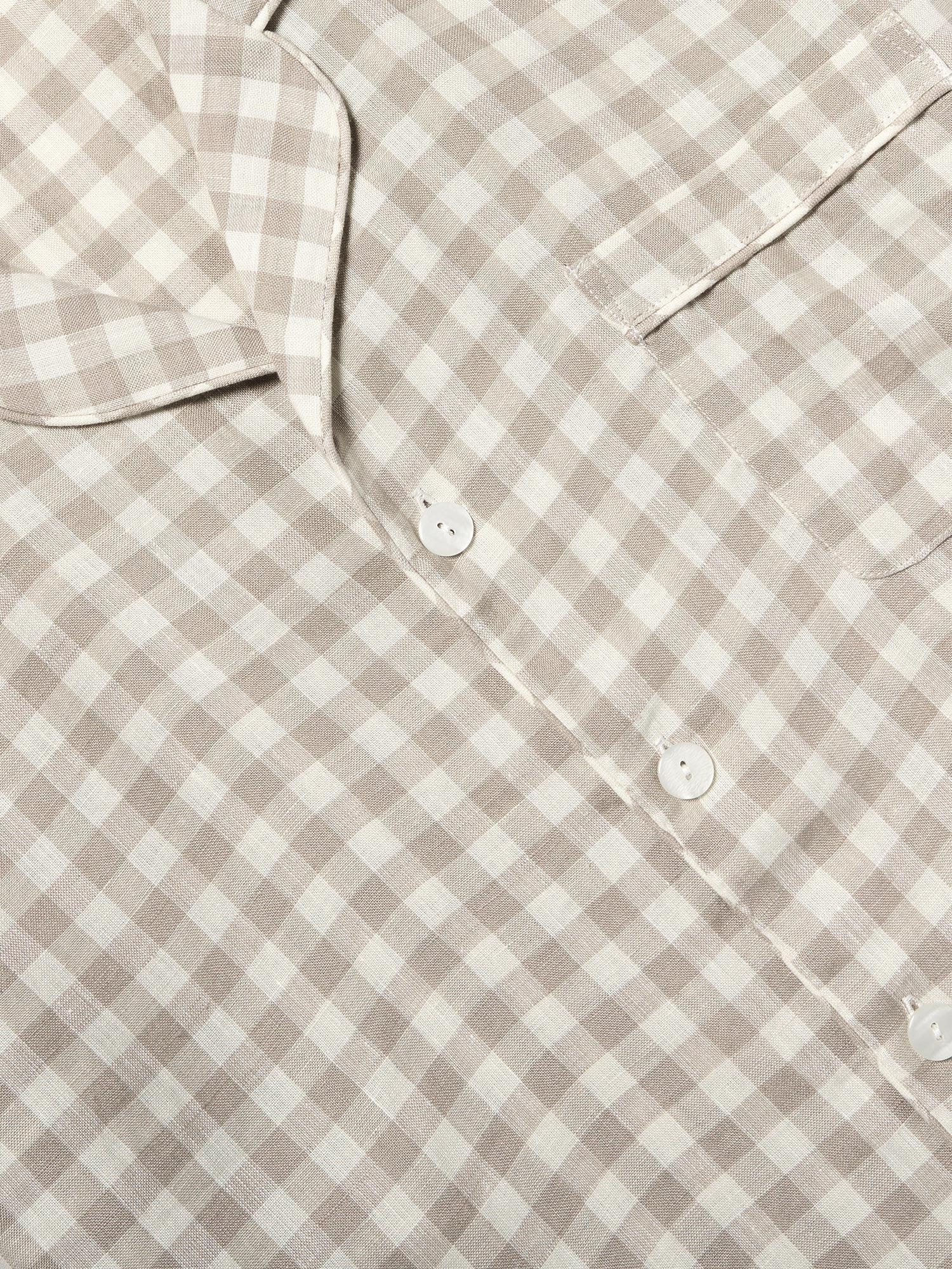 Men's Mushroom Gingham Pajama Shirt