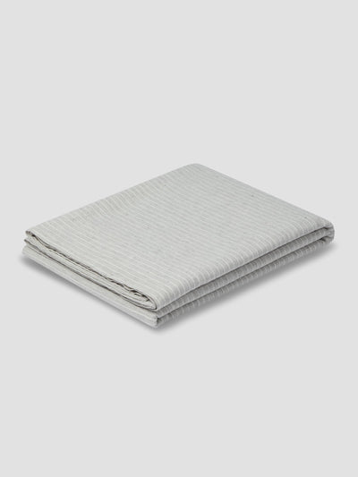 Gray Mini Stripe Linen Blend Flat Sheet - alternate image