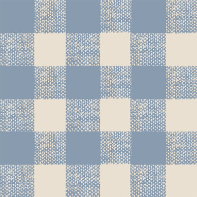 Dusty Blue Gingham Wallpaper