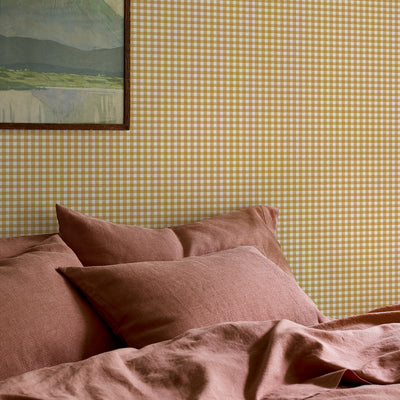 Honey Gingham Wallpaper - alternate image