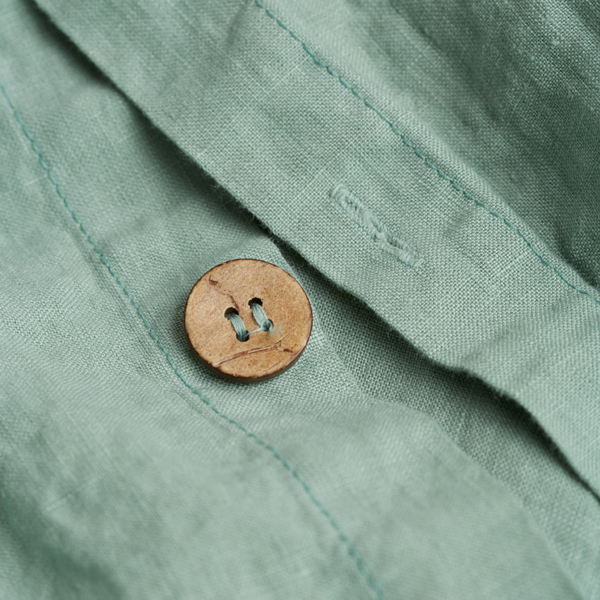 Sage Green Linen Duvet Cover - Piglet in Bed US