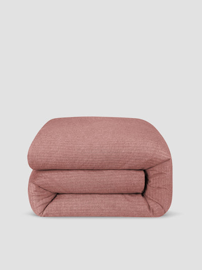 Auburn Red Herringbone Flannel Cotton Duvet Cover