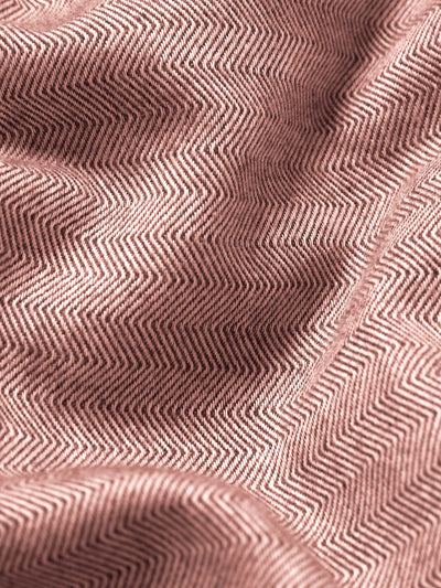 Auburn Red Herringbone Flannel Cotton Pillowcases (Pair)