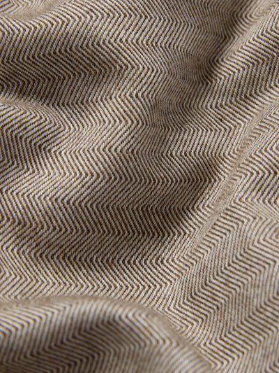 Mocha Herringbone Flannel Cotton Duvet Cover - alternate image