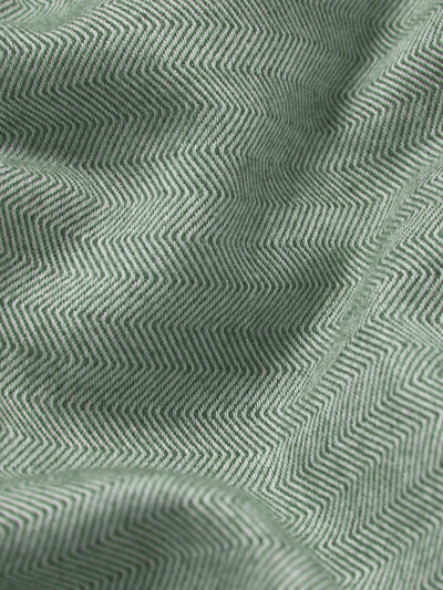 Spruce Green Herringbone Flannel Cotton Duvet Cover - alternate image