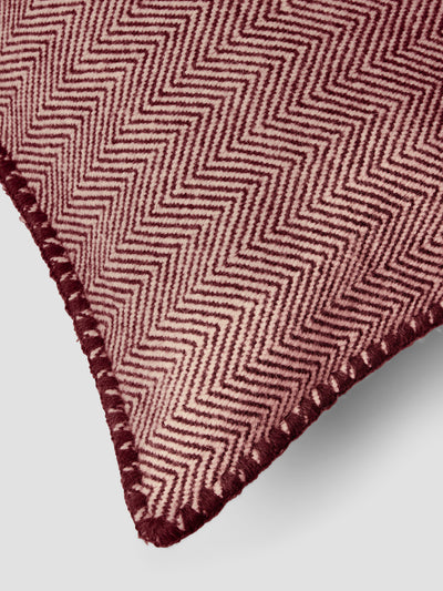 Rhubarb Herringbone Wool Rectangle Cushion Cover
