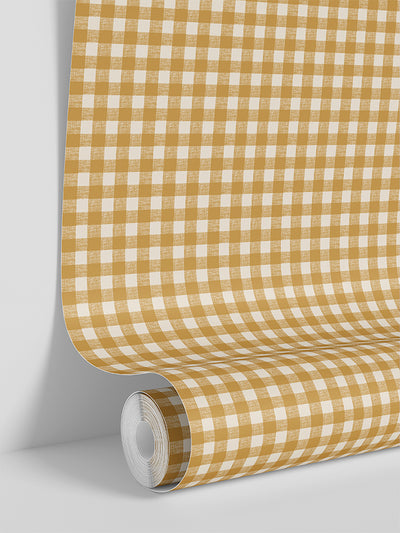 Honey Gingham Wallpaper