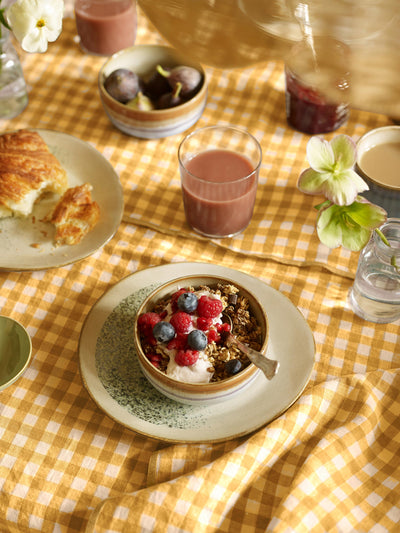 Honey Gingham Linen Blend Tablecloth - alternate image