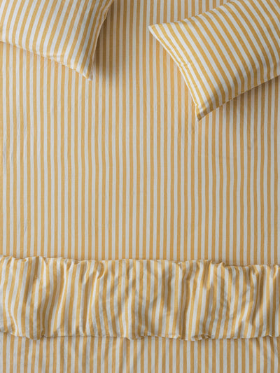 Honey Pembroke Stripe Linen Blend Fitted Sheet