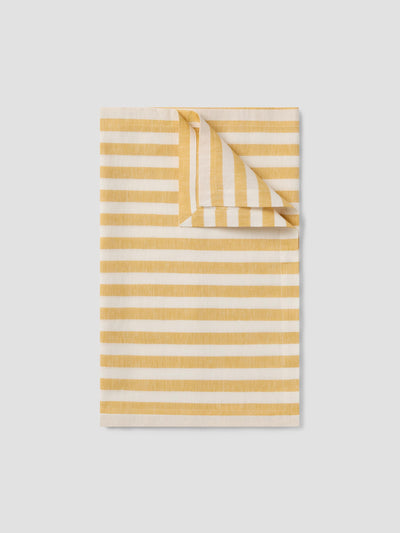 Honey Pembroke Stripe Linen Blend Table Runner