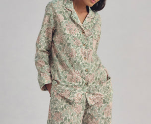 Soft Sage Honeysuckle Cotton Pajama Set