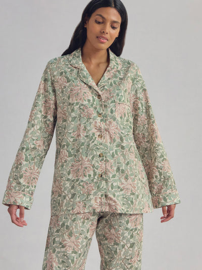 Soft Sage Honeysuckle Cotton Pajama Set - alternate image