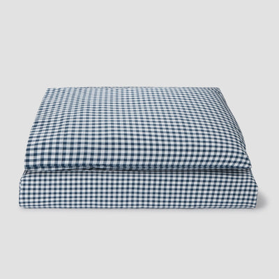Indigo Kids Gingham Cotton Bedding Set - Piglet in Bed US
