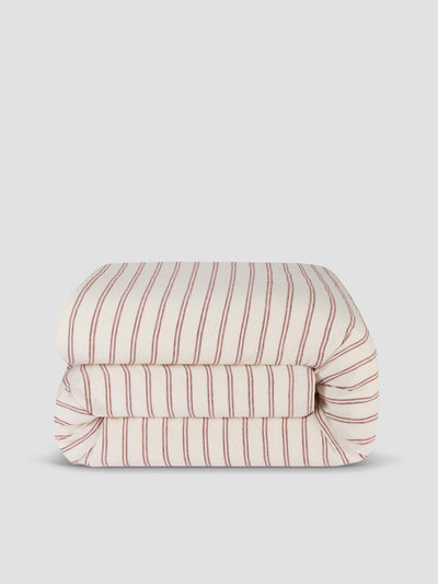 Rhubarb Kemptown Stripe Linen Blend Duvet Cover