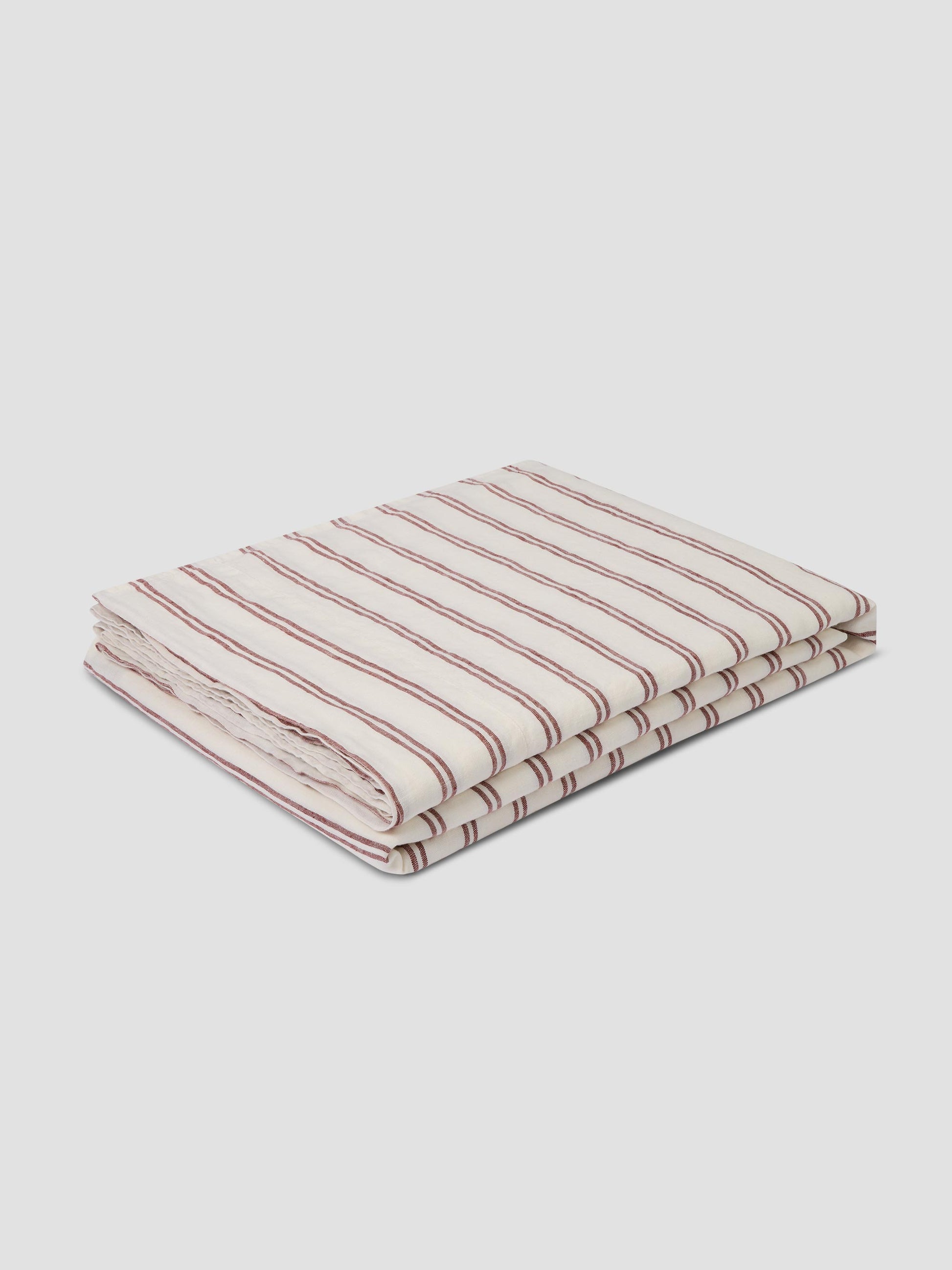 Rhubarb Kemptown Stripe Linen Blend Flat Sheet
