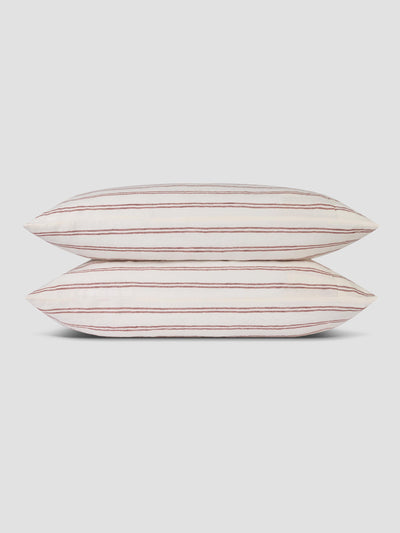 Rhubarb Kemptown Stripe Linen Blend Pillowcase (Pair) - alternate image