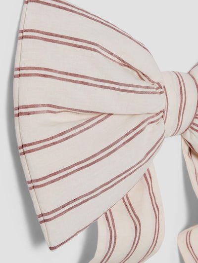 Rhubarb Kemptown Stripe Linen Blend Bow - alternate image