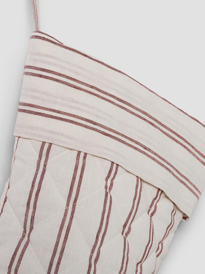 Rhubarb Kemptown Stripe Linen Blend Christmas Stocking