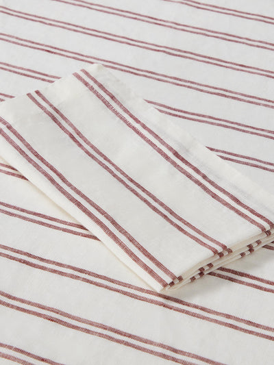 Rhubarb Kemptown Stripe Linen Blend Napkins Set of 4