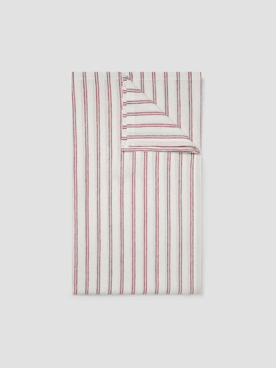 Rhubarb Kemptown Stripe Linen Blend Tablecloth - alternate image