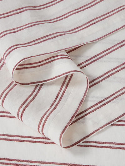 Rhubarb Kemptown Stripe Linen Blend Table Runner