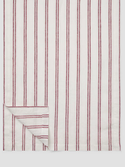 Rhubarb Kemptown Stripe Linen Blend Table Runner