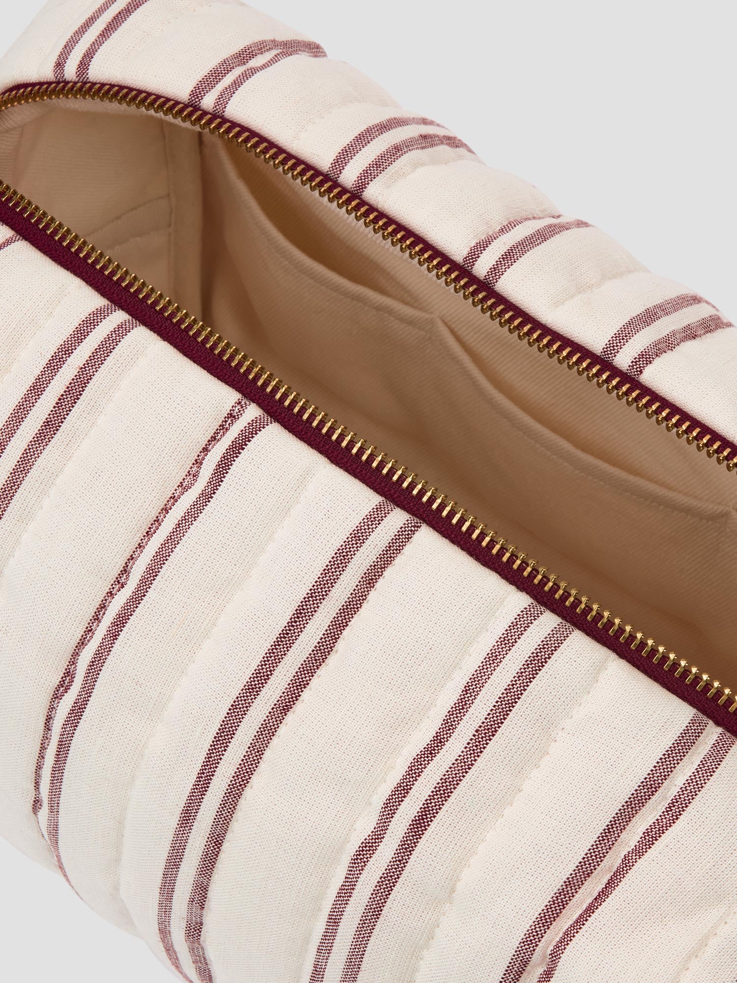 Rhubarb Kemptown Stripe Linen Blend Wash Bag - Piglet in Bed US