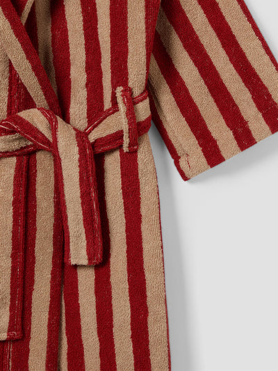 Sandstone Red Kids Pembroke Stripe Cotton Robe - alternate image