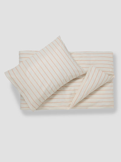 Blush Pink Slumber Stripe Kids Cotton Bedding Set