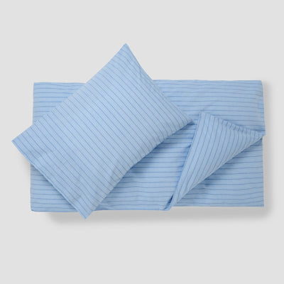 Pale Blue Favorite Shirt Stripe Kids Cotton Bedding Set