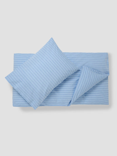 Pale Blue Favorite Shirt Stripe Kids Cotton Bedding Set