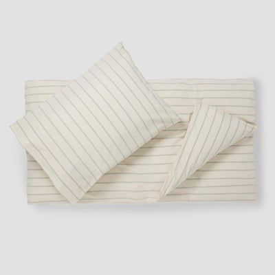 Mellow Green Slumber Stripe Kids Cotton Bedding Set