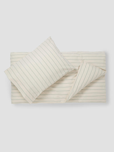 Mellow Green Slumber Stripe Kids Cotton Bedding Set