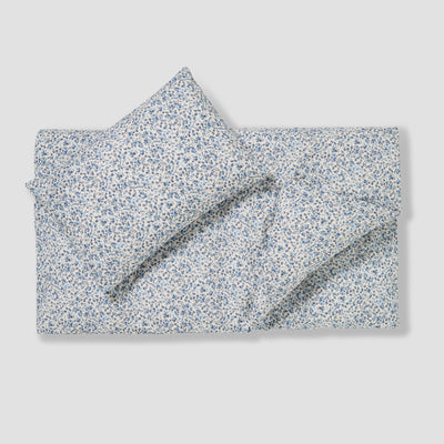 Blue Mini Meadow Kids Cotton Bedding Set