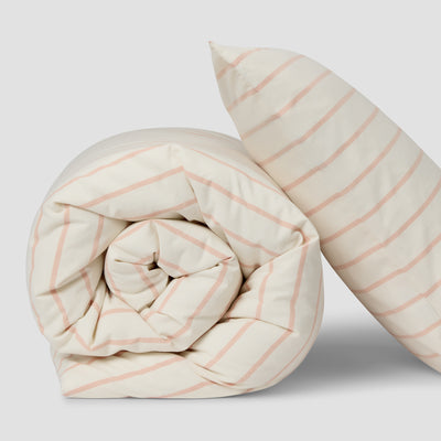 Blush Pink Slumber Stripe Kids Cotton Bedding Set