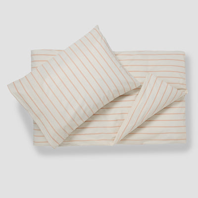 Blush Pink Slumber Stripe Kids Cotton Bedding Set