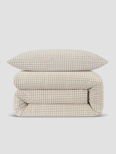 Cafe au Lait Kids Gingham Cotton Bedding Set - alternate image