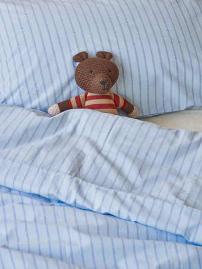 Pale Blue Favorite Shirt Stripe Kids Cotton Bedding Set - alternate image