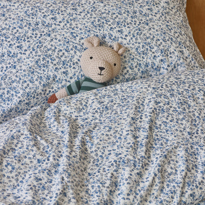 Blue Mini Meadow Kids Cotton Bedding Set - alternate image