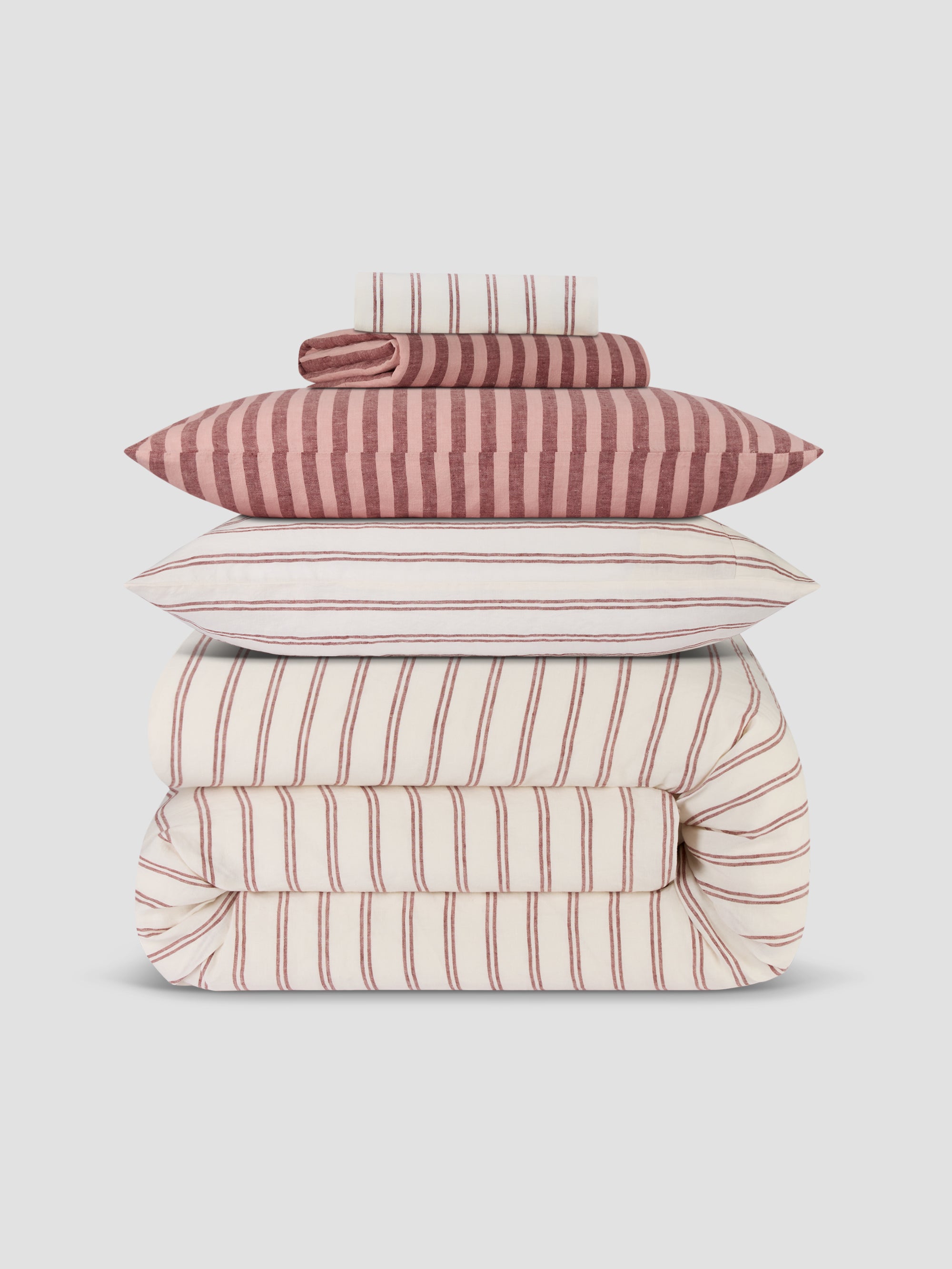 Rhubarb Rose & Kemptown Linen Blend Bedding Set
