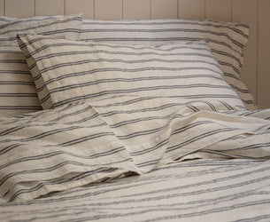 Ivory Kemptown Stripe Linen Blend Pillowcase (Pair)