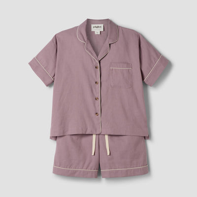 Elderberry Linen Blend Pajama Short Set - alternate image