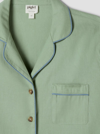 Sage Green Linen Blend Pajama Set - alternate image